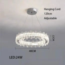 GobekUsa Crystal LED Ceiling Chandelier: Modern Dimmable Lighting Fixture for Stylish Home Decor