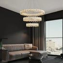 GobekUsa Crystal LED Ceiling Chandelier: Modern Dimmable Lighting Fixture for Stylish Home Decor