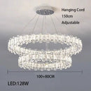 GobekUsa Crystal LED Ceiling Chandelier: Modern Dimmable Lighting Fixture for Stylish Home Decor