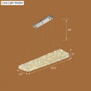 GobekUsa Rectangular K9 Crystal Ceiling Pendant Light - Contemporary Clear Dining Room Suspension Lamp