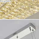 GobekUsa Rectangular K9 Crystal Ceiling Pendant Light - Contemporary Clear Dining Room Suspension Lamp
