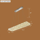 GobekUsa Rectangular K9 Crystal Ceiling Pendant Light - Contemporary Clear Dining Room Suspension Lamp
