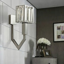 GobekUsa Modern Rectangular Wall Sconce - Chrome Finish with Clear Crystal Accent