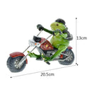 GobekUsa Cool Frog Resin Cowboy on Motorcycle Figurine | Modern Sculpture Desk Ornament