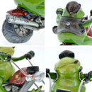 GobekUsa Cool Frog Resin Cowboy on Motorcycle Figurine | Modern Sculpture Desk Ornament