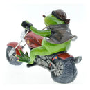 GobekUsa Cool Frog Resin Cowboy on Motorcycle Figurine | Modern Sculpture Desk Ornament