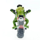GobekUsa Cool Frog Resin Cowboy on Motorcycle Figurine | Modern Sculpture Desk Ornament