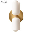 GobekUsa Double Head Glass Wall Light for Bedroom, Living Room, Bathroom Décor