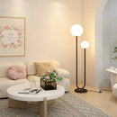 GobekUsa Black White Metal Floor Lamp 3 Dimming White Glass - Elegant Standing Light for Home