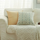 Modern red & cream geometric chenille lumbar pillowcase living room by Decorbites