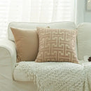 Modern red & cream geometric chenille lumbar pillowcase living room by Decorbites