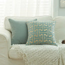 Modern red & cream geometric chenille lumbar pillowcase living room by Decorbites
