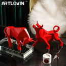GobekUsa Geometric Bison Sculpture Resin Home Office Modern Decor Tabletop Figurine