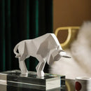 GobekUsa Geometric Bison Sculpture Resin Home Office Modern Decor Tabletop Figurine