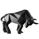 GobekUsa Geometric Bison Sculpture Resin Home Office Modern Decor Tabletop Figurine