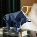 GobekUsa Geometric Bison Sculpture Resin Home Office Modern Decor Tabletop Figurine