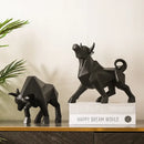 GobekUsa Geometric Bison Sculpture Resin Home Office Modern Decor Tabletop Figurine