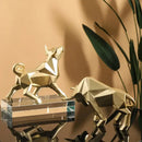 GobekUsa Geometric Bison Sculpture Resin Home Office Modern Decor Tabletop Figurine