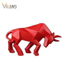 GobekUsa Geometric Bull Sculpture - Modern Home Decor, Office, Living Room Ornament