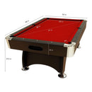 8FT Modern Red Felt Billiard Pool Table With Automatic Ball Return And Accessories Kit (SAK76139)