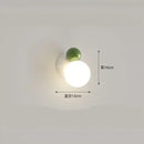GobekUsa LED Wall Light Red Green White Metal Kids Room Lamp White Acrylic Ball