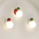 GobekUsa LED Wall Light Red Green White Metal Kids Room Lamp White Acrylic Ball