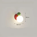 GobekUsa LED Wall Light Red Green White Metal Kids Room Lamp White Acrylic Ball