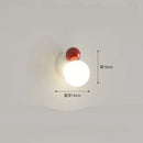 GobekUsa LED Wall Light Red Green White Metal Kids Room Lamp White Acrylic Ball