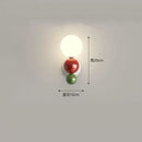 GobekUsa LED Wall Light Red Green White Metal Kids Room Lamp White Acrylic Ball