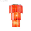 GobekUsa Modern Red Prism Wall Sconce - 2-Light Acrylic and Steel Lamp for Living Room