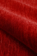 Modern Red Solid Design Hand Loomed Wool Area Rug