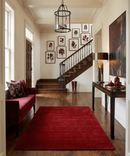 Modern Red Solid Design Hand Loomed Wool Area Rug by The Rug Decor