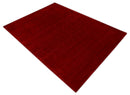 Modern Red Solid Design Hand Loomed Wool Area Rug