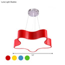GobekUsa Child Care Centre LED Hanging Light Kids Red/Green/Yellow Finish Drop Pendant with Star Acrylic Shade, 11"/15" W