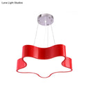 GobekUsa Child Care Centre LED Hanging Light Kids Red/Green/Yellow Finish Drop Pendant with Star Acrylic Shade, 11"/15" W