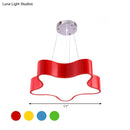 GobekUsa Child Care Centre LED Hanging Light Kids Red/Green/Yellow Finish Drop Pendant with Star Acrylic Shade, 11"/15" W