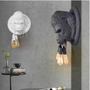 GobekUsa Gorilla Resin Wall Lamp: Modern Retro LED Sconce for Bedroom Decor