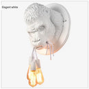 GobekUsa Gorilla Resin Wall Lamp: Modern Retro LED Sconce for Bedroom Decor