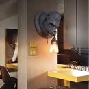 GobekUsa Gorilla Resin Wall Lamp: Modern Retro LED Sconce for Bedroom Decor