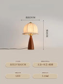 GobekUsa Gold Lustre Wood Table Lamp LED - Luxe Retro Medieval Design