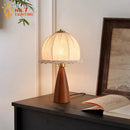 GobekUsa Gold Lustre Wood Table Lamp LED - Luxe Retro Medieval Design