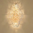 GobekUsa Modern Rhombus Clear Crystal 4-Light Sconce: Stylish Flush Wall Mounted Lamp