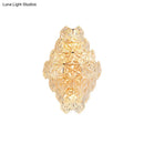 GobekUsa Modern Rhombus Clear Crystal 4-Light Sconce: Stylish Flush Wall Mounted Lamp