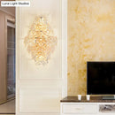 GobekUsa Modern Rhombus Clear Crystal 4-Light Sconce: Stylish Flush Wall Mounted Lamp