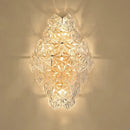 GobekUsa Modern Rhombus Clear Crystal 4-Light Sconce: Stylish Flush Wall Mounted Lamp