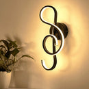 GobekUsa Modern Rhythm Shaped Bedroom Wall Sconce with Acrylic LED - Black/White, Mount as Lamp - Choose Neutral/Warm/White Light
