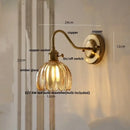 GobekUsa Glass Copper Knob Switch LED Wall Sconce - Modern Nordic Design