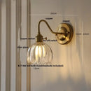 GobekUsa Glass Copper Knob Switch LED Wall Sconce - Modern Nordic Design