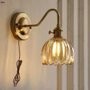 GobekUsa Glass Copper Knob Switch LED Wall Sconce - Modern Nordic Design
