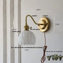 GobekUsa Glass Copper Knob Switch LED Wall Sconce - Modern Nordic Design